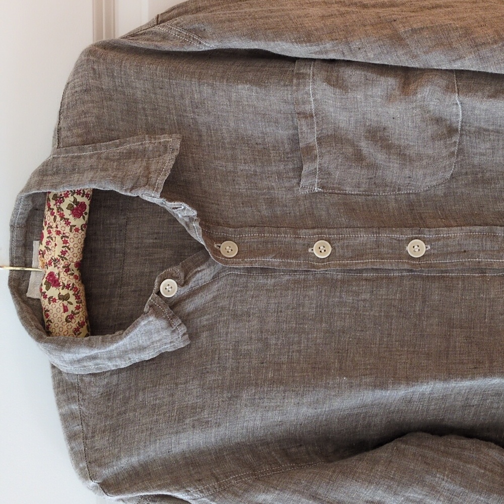 CP Shades tunic button up Shirt pocket semi sheer Coastal… - Picture 2 of 12